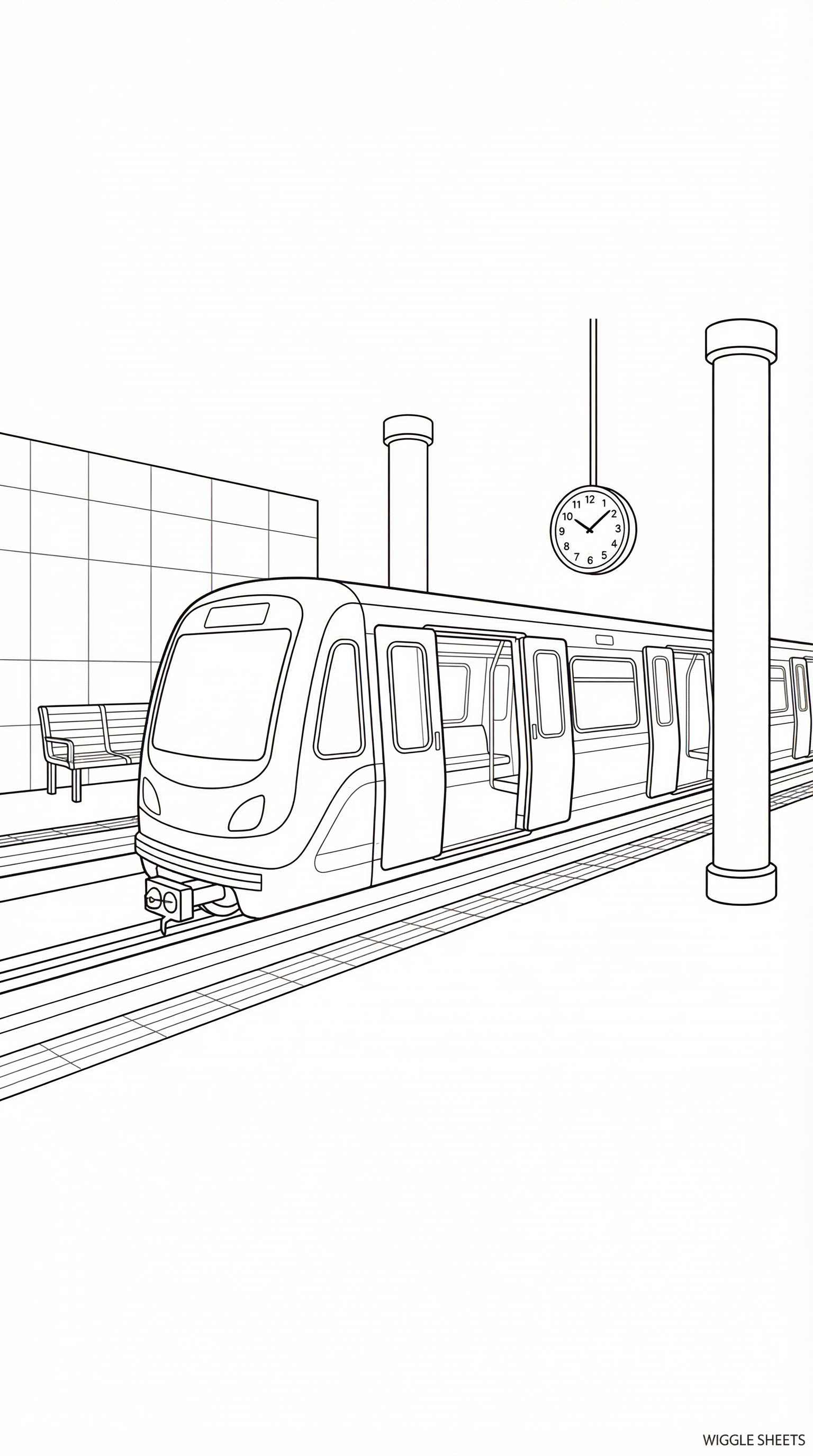 Subway Station Coloring Page